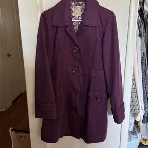 Tulle Women's Deep Purple Pea Coat